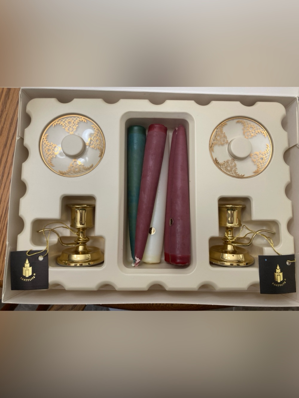 Partylite Fine Brass Candle Set